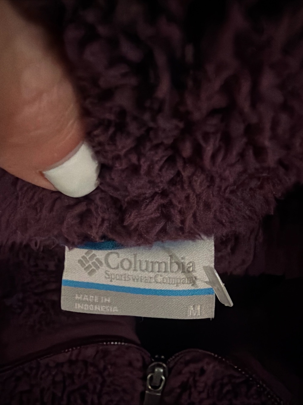 Columbia Purple Pearl Plush II Jacket Womens M Full Zip Mock Neck Sherpa Fleece - Picture 9 of 9